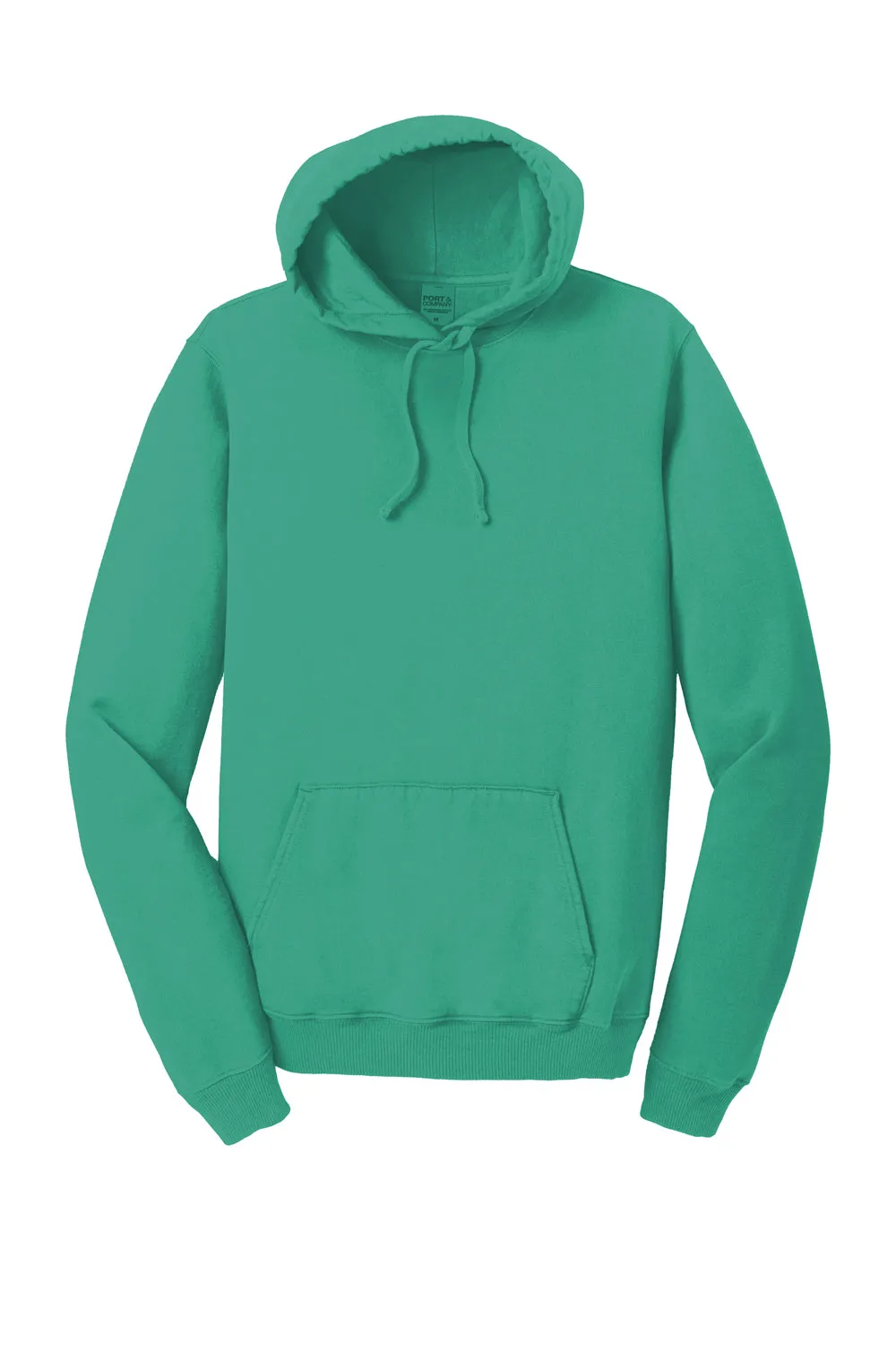 Port & Company Mens Beach Wash Fleece Hooded Sweatshirt Hoodie w/ Pouch Pocket - Peacock Green