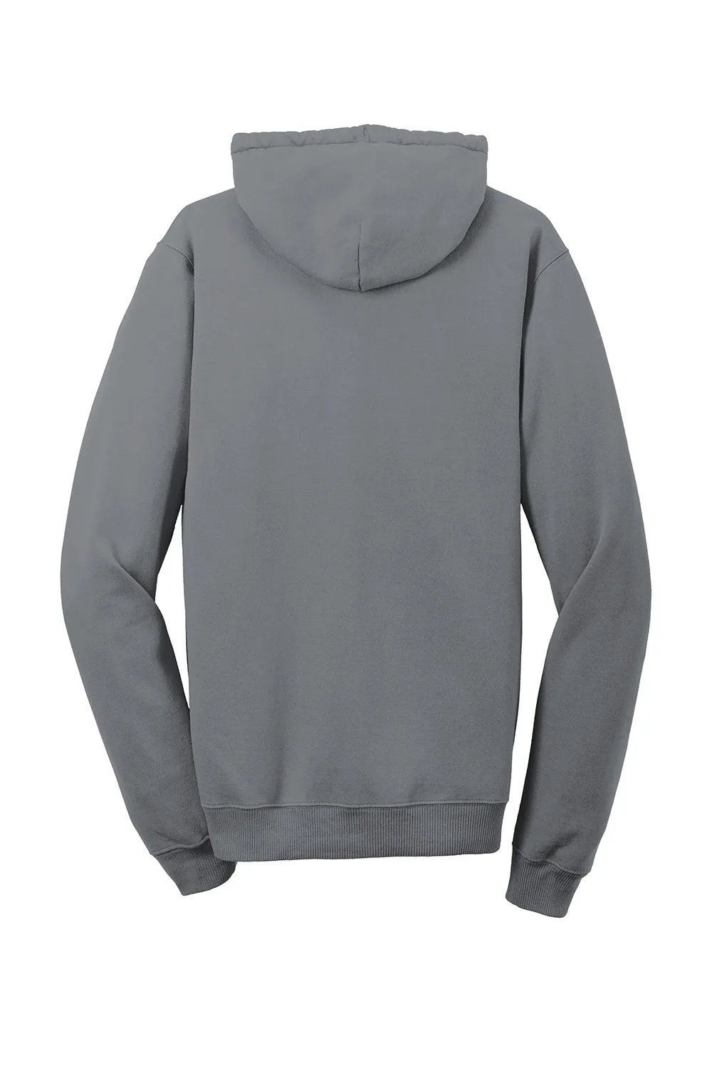 Port & Company Mens Beach Wash Fleece Hooded Sweatshirt Hoodie w/ Pouch Pocket - Pewter Grey