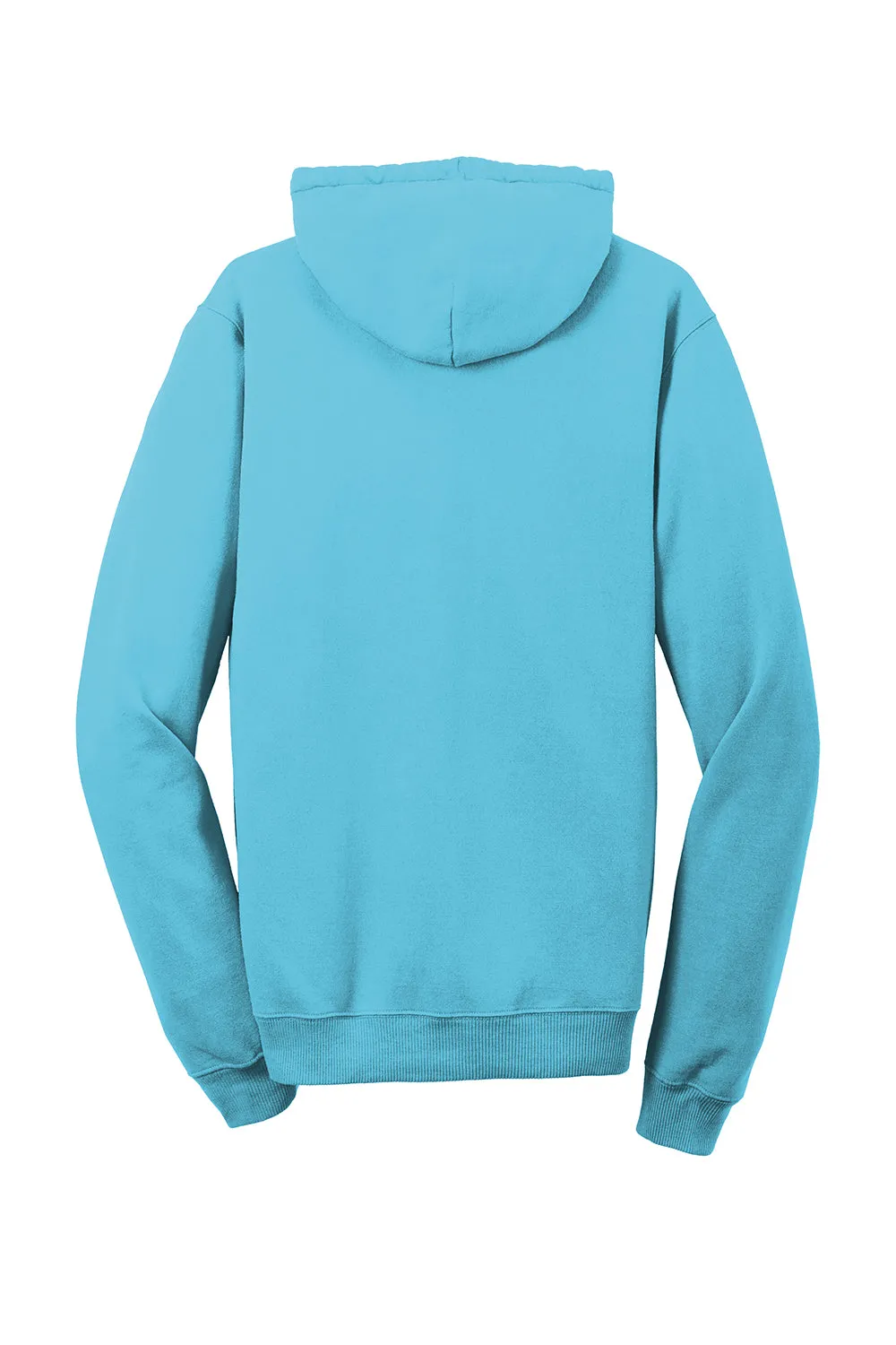 Port & Company Mens Beach Wash Fleece Hooded Sweatshirt Hoodie w/ Pouch Pocket - Tidal Wave Blue