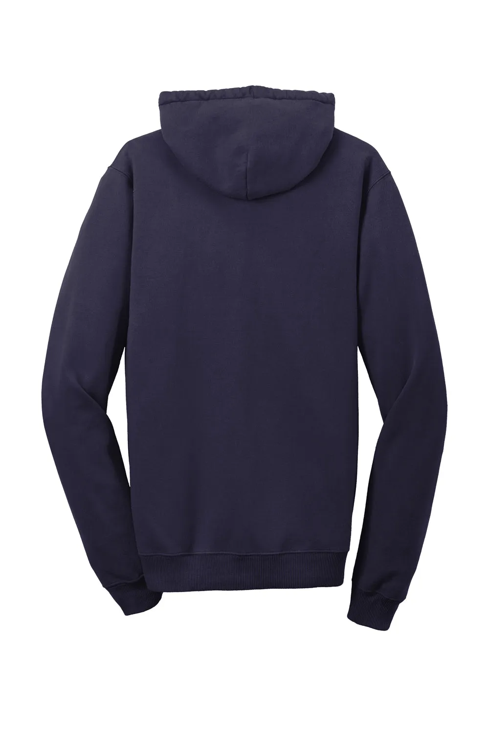 Port & Company Mens Beach Wash Fleece Hooded Sweatshirt Hoodie w/ Pouch Pocket - True Navy Blue