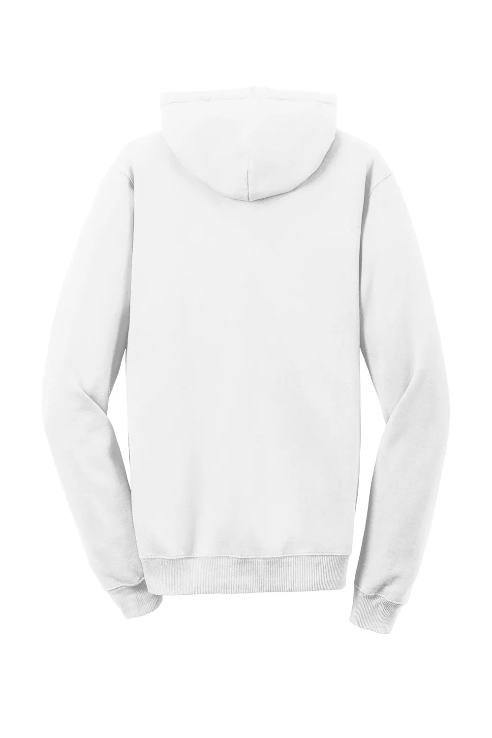 Port & Company Mens Beach Wash Fleece Hooded Sweatshirt Hoodie w/ Pouch Pocket - White