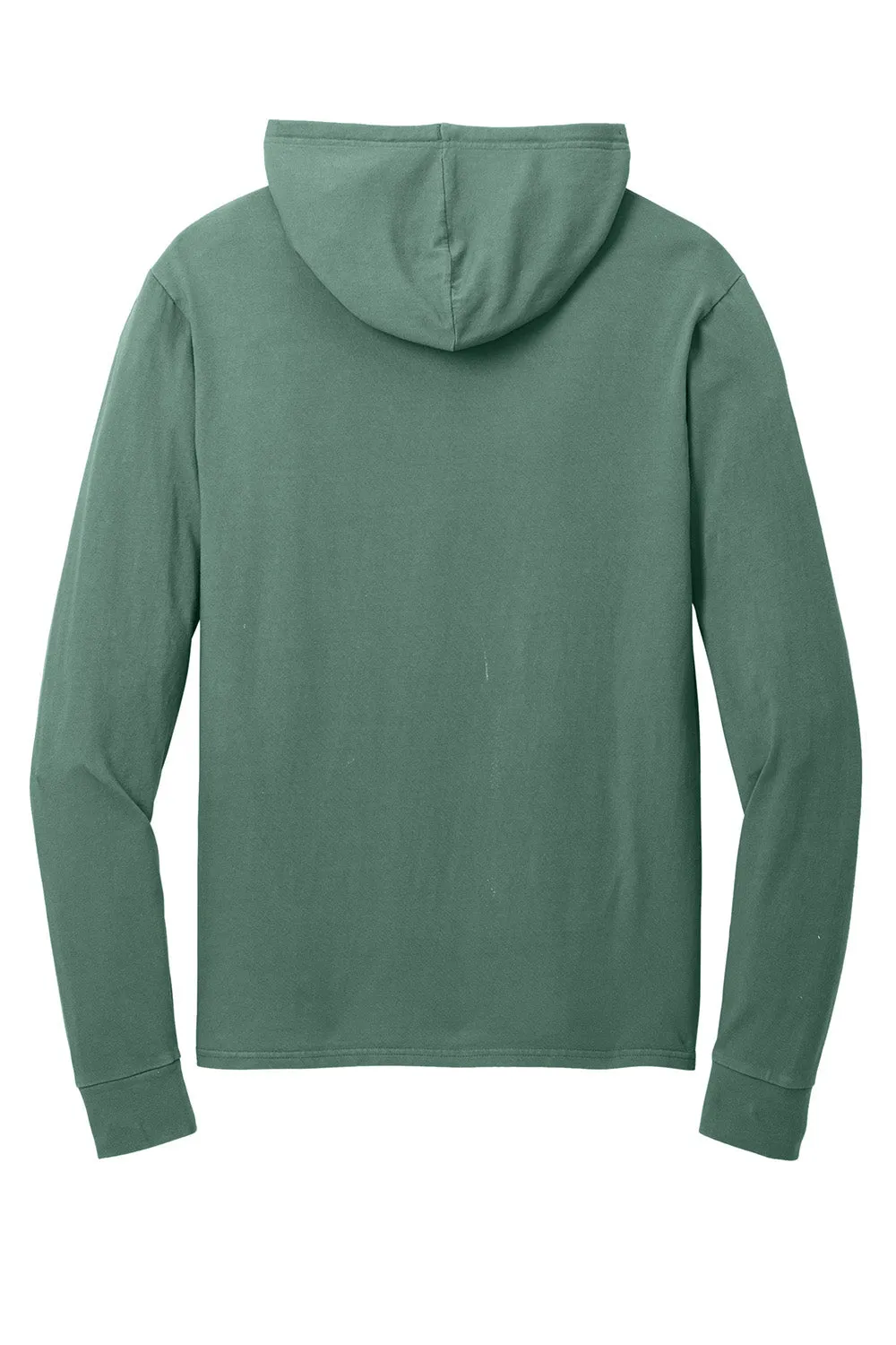 Port & Company Mens Beach Wash Garment Dyed Long Sleeve Hooded T-Shirt Hoodie - Nordic Green