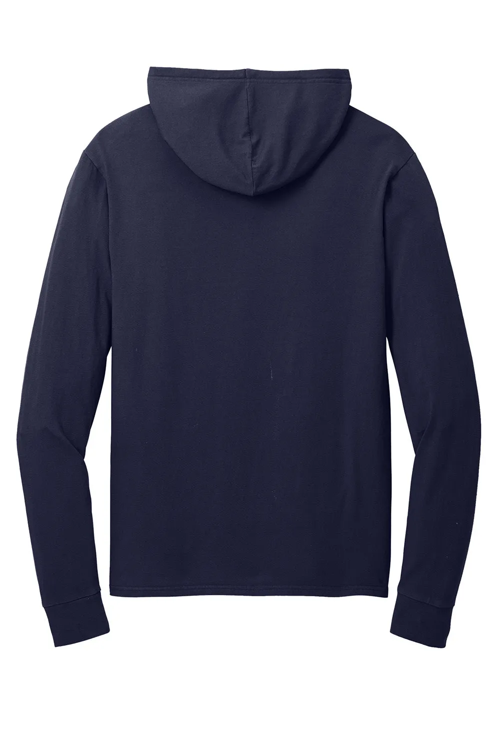 Port & Company Mens Beach Wash Garment Dyed Long Sleeve Hooded T-Shirt Hoodie - True Navy Blue