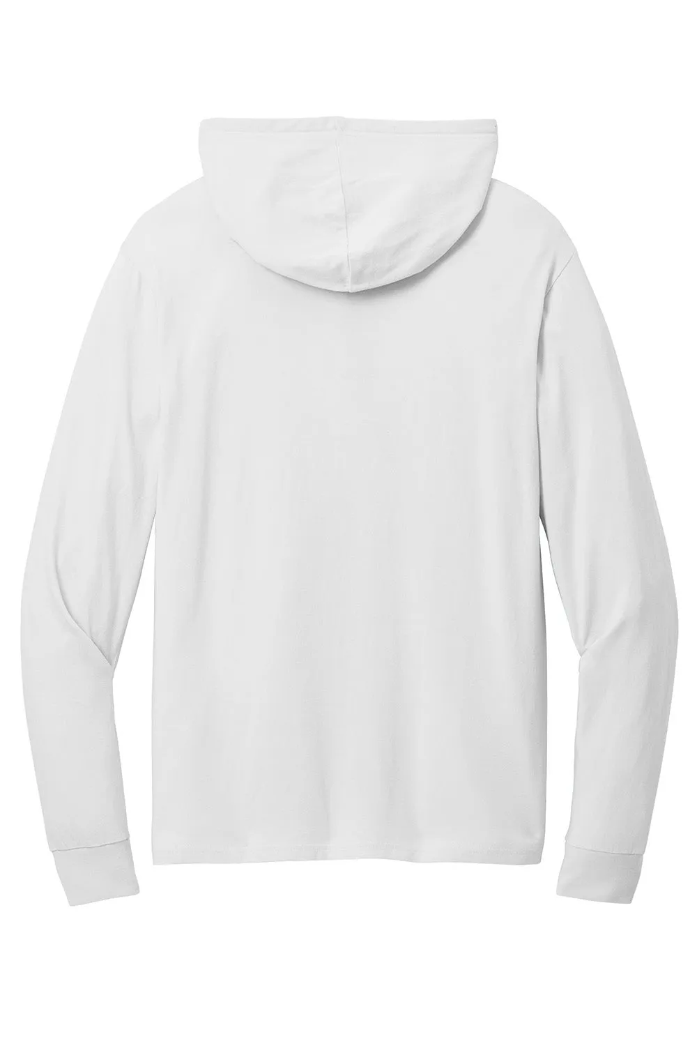 Port & Company Mens Beach Wash Garment Dyed Long Sleeve Hooded T-Shirt Hoodie - White