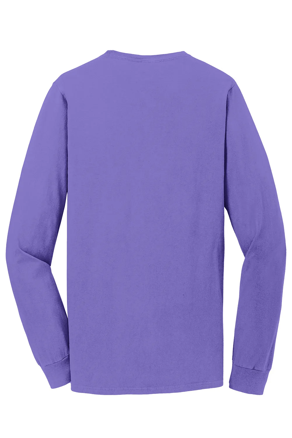 Port & Company Mens Beach Wash Long Sleeve Crewneck T-Shirt - Amethyst Purple