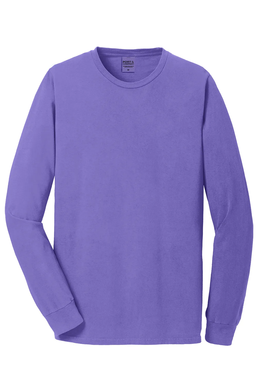 Port & Company Mens Beach Wash Long Sleeve Crewneck T-Shirt - Amethyst Purple