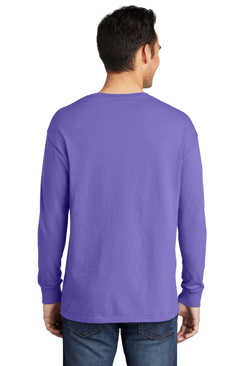 Port & Company Mens Beach Wash Long Sleeve Crewneck T-Shirt - Amethyst Purple