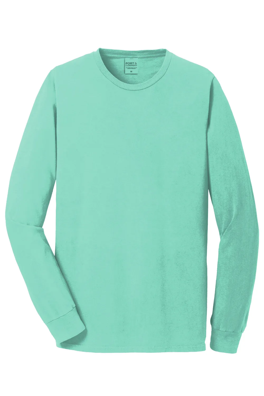 Port & Company Mens Beach Wash Long Sleeve Crewneck T-Shirt - Cool Mint Green