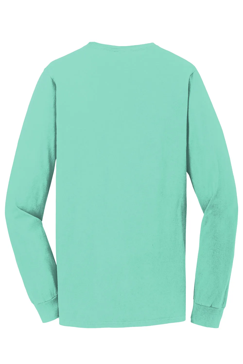 Port & Company Mens Beach Wash Long Sleeve Crewneck T-Shirt - Cool Mint Green