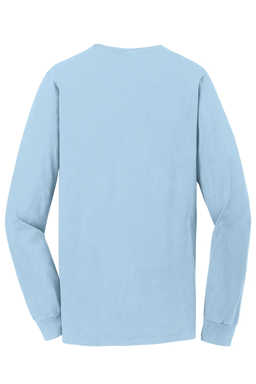 Port & Company Mens Beach Wash Long Sleeve Crewneck T-Shirt - Glacier Blue