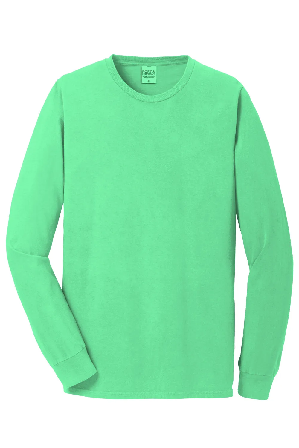 Port & Company Mens Beach Wash Long Sleeve Crewneck T-Shirt - Jadeite Green