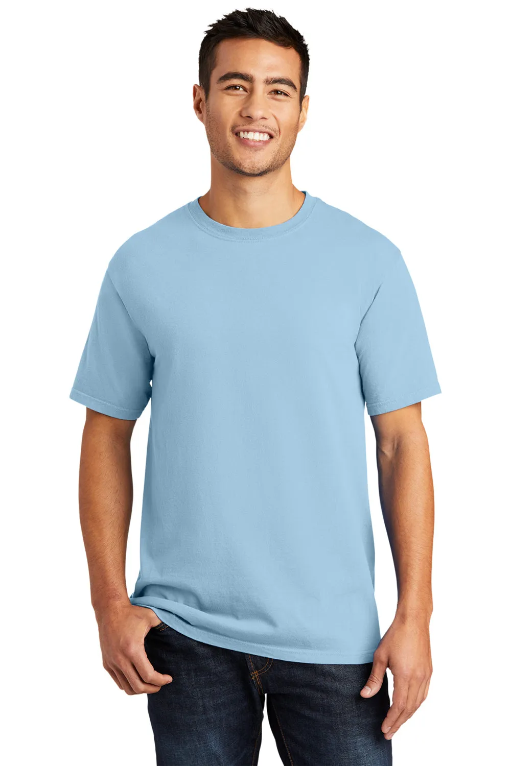 Port & Company Mens Beach Wash Short Sleeve Crewneck T-Shirt - Glacier Blue