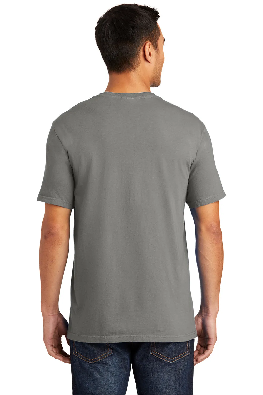 Port & Company Mens Beach Wash Short Sleeve Crewneck T-Shirt - Pewter Grey