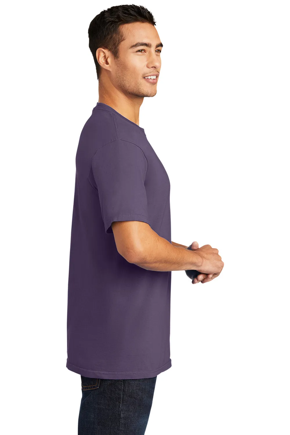 Port & Company Mens Beach Wash Short Sleeve Crewneck T-Shirt - Vintage Plum Purple