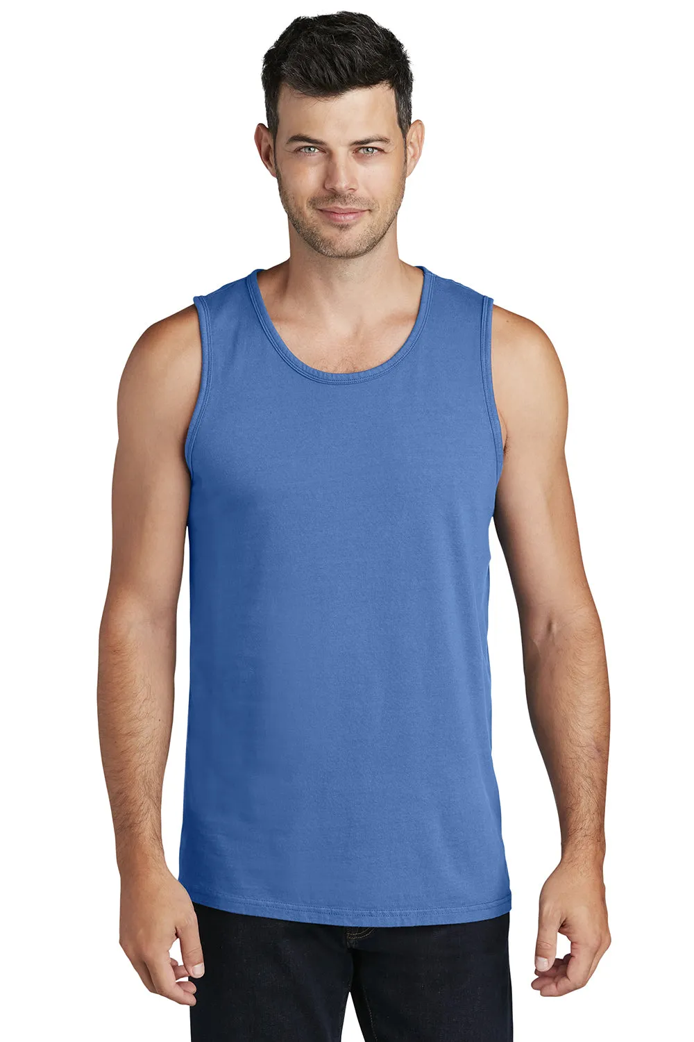 Port & Company Mens Beach Wash Tank Top - Blue Moon
