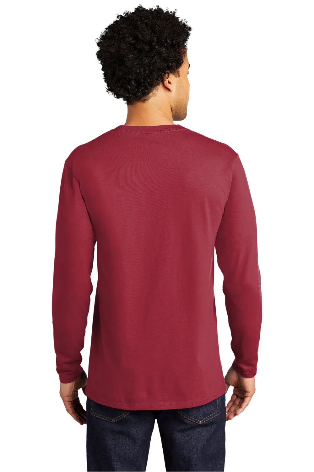 Port & Company Mens Bouncer Long Sleeve Crewneck T-Shirt - Rich Red