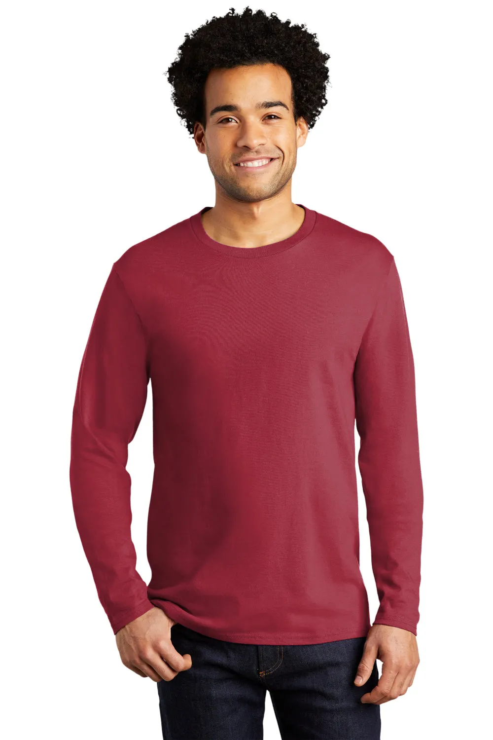 Port & Company Mens Bouncer Long Sleeve Crewneck T-Shirt - Rich Red
