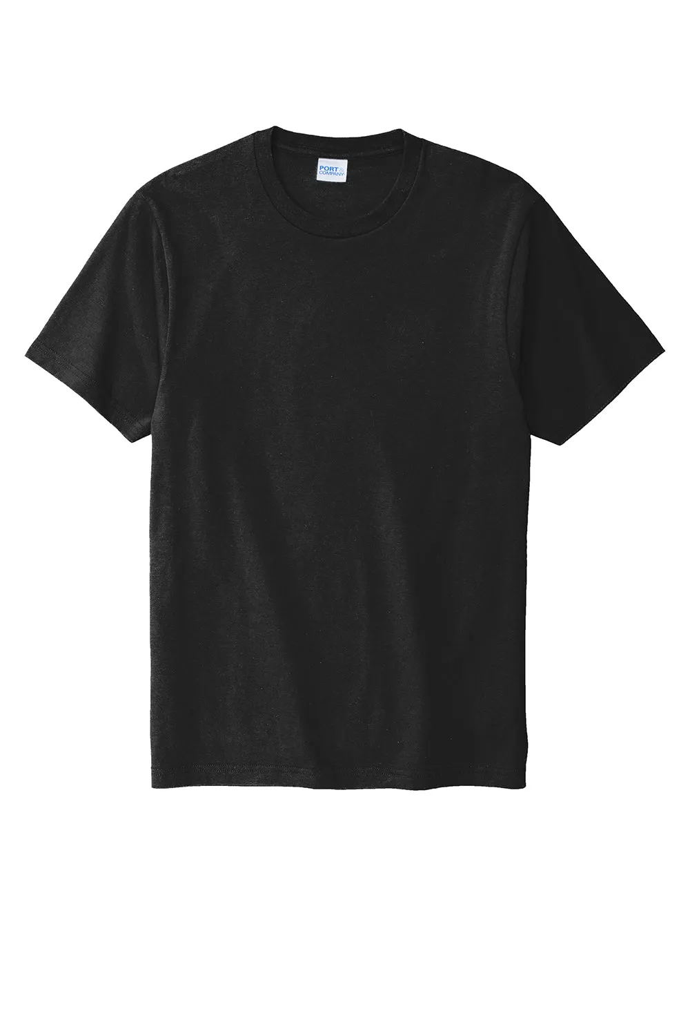 Port & Company Mens Bouncer Short Sleeve Crewneck T-Shirt - Deep Black