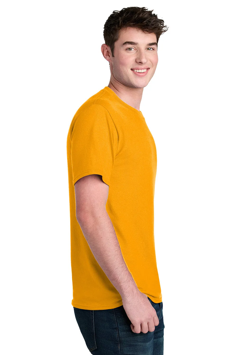 Port & Company Mens Core Blend Recycled Short Sleeve Crewneck T-Shirt - Gold