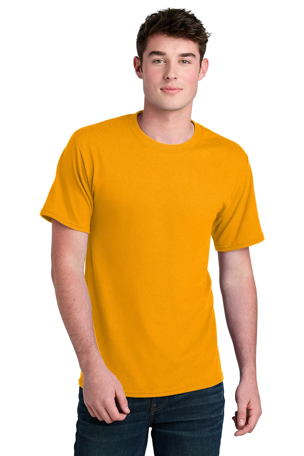 Port & Company Mens Core Blend Recycled Short Sleeve Crewneck T-Shirt - Gold