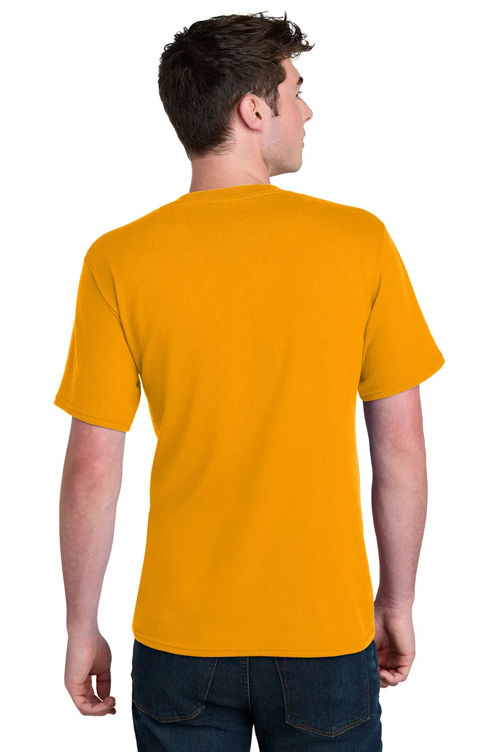 Port & Company Mens Core Blend Recycled Short Sleeve Crewneck T-Shirt - Gold