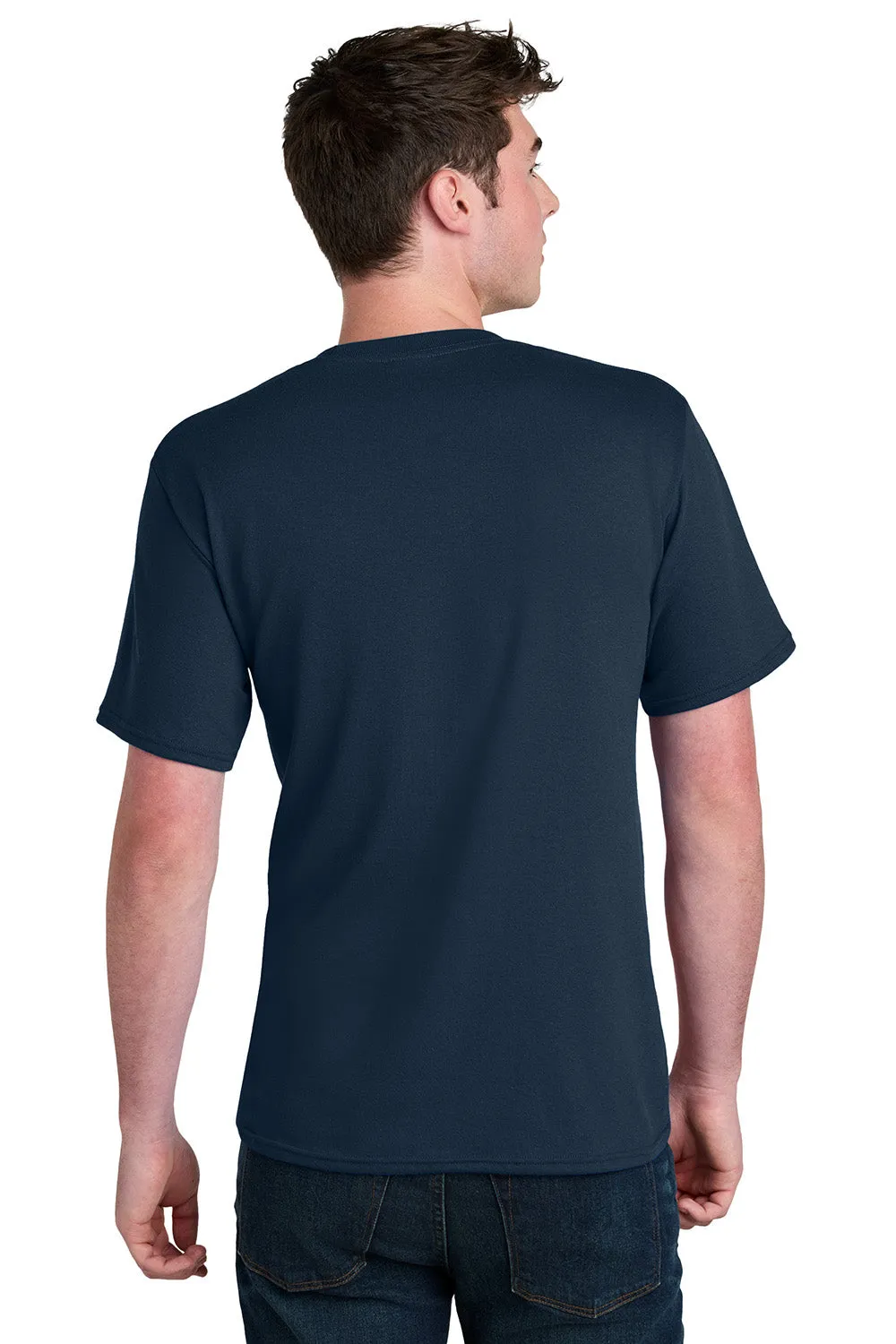 Port & Company Mens Core Blend Recycled Short Sleeve Crewneck T-Shirt - Navy Blue