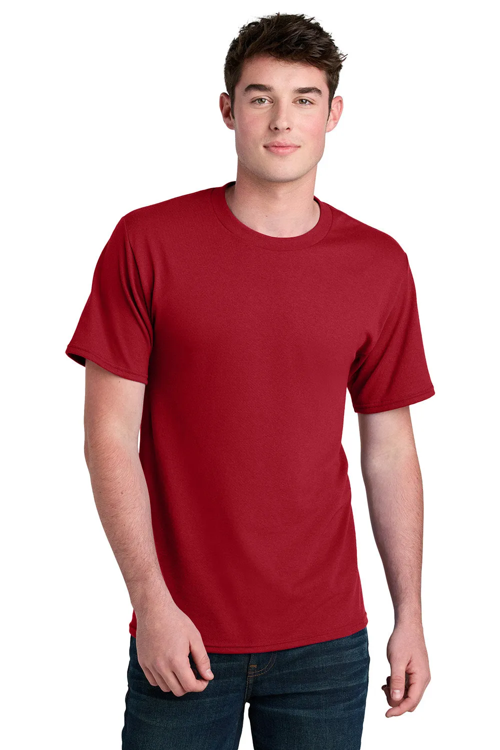Port & Company Mens Core Blend Recycled Short Sleeve Crewneck T-Shirt - Red