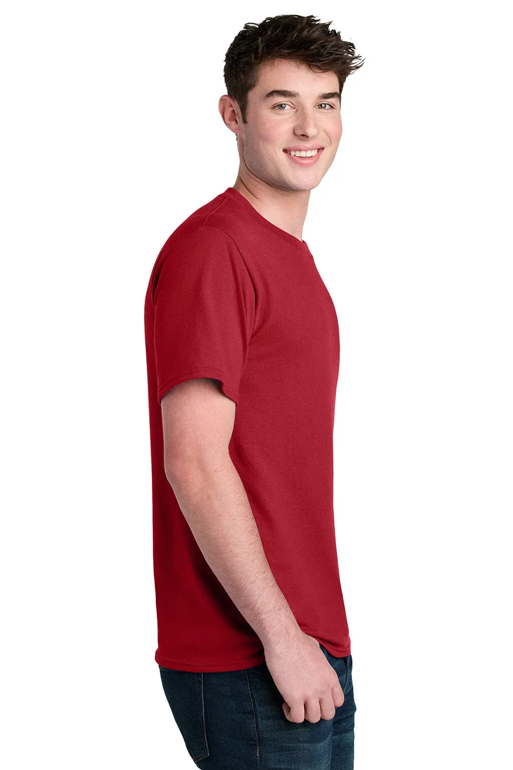 Port & Company Mens Core Blend Recycled Short Sleeve Crewneck T-Shirt - Red
