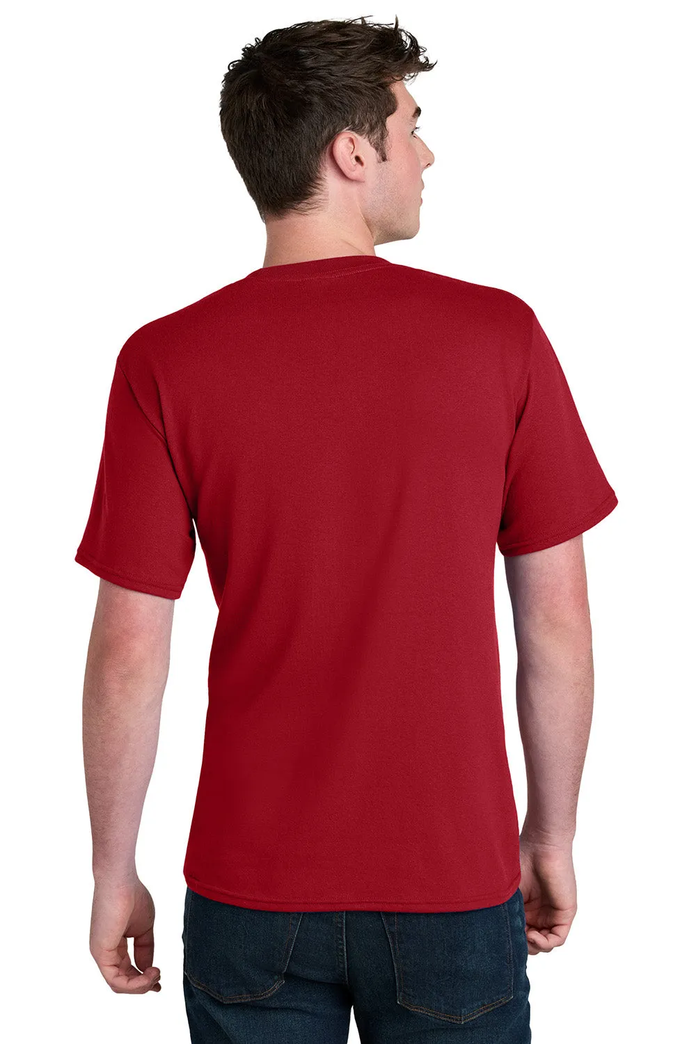 Port & Company Mens Core Blend Recycled Short Sleeve Crewneck T-Shirt - Red