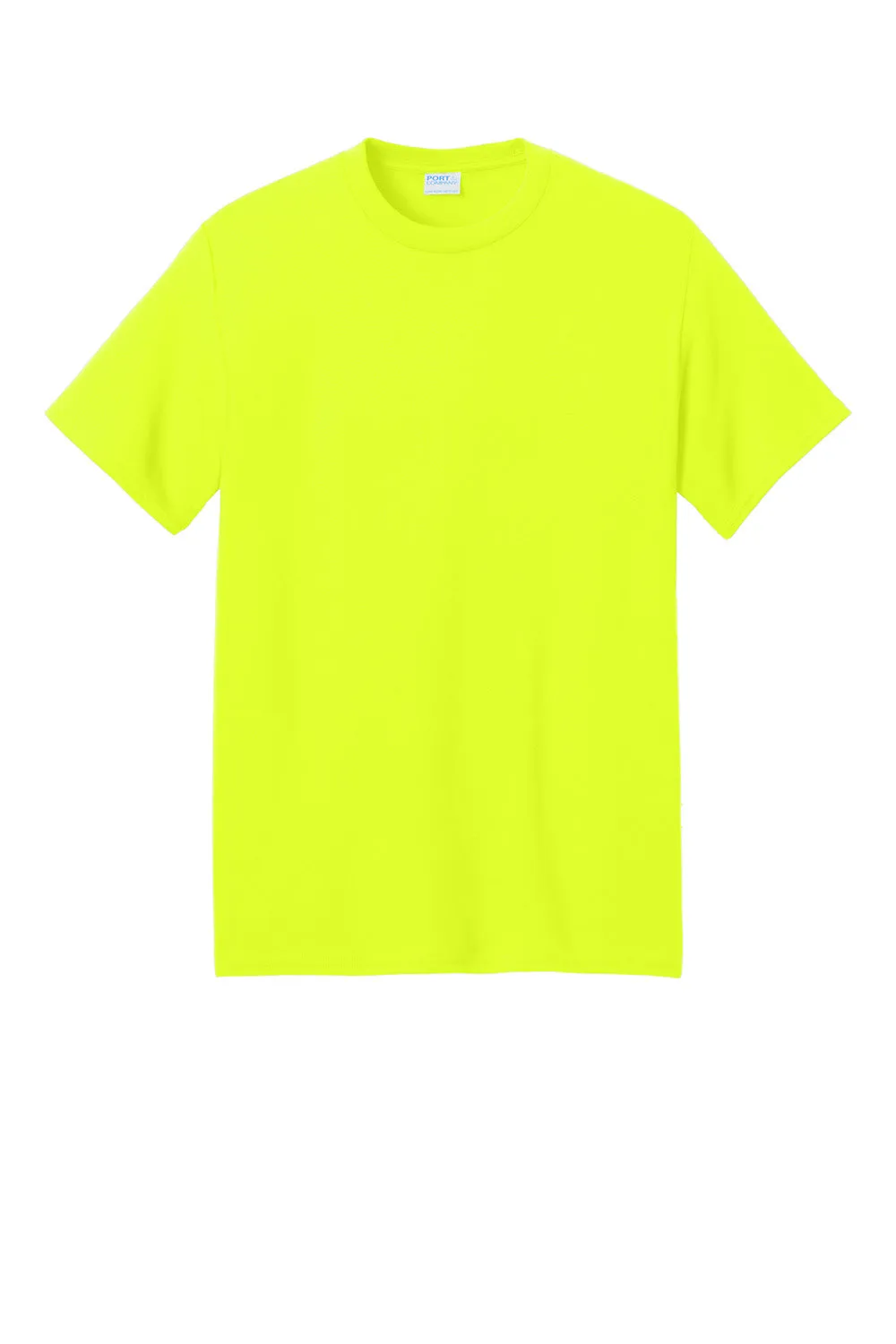 Port & Company Mens Core Blend Recycled Short Sleeve Crewneck T-Shirt - Safety Green