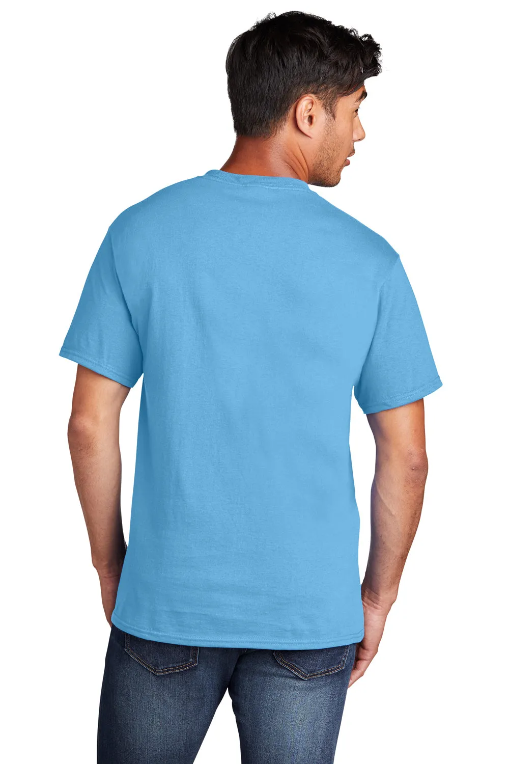 Port & Company Mens Core Cotton DTG Short Sleeve Crewneck T-Shirt - Aquatic Blue