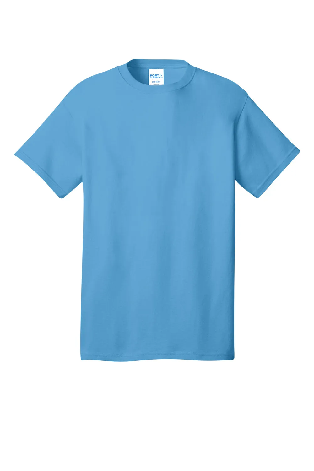 Port & Company Mens Core Cotton DTG Short Sleeve Crewneck T-Shirt - Aquatic Blue