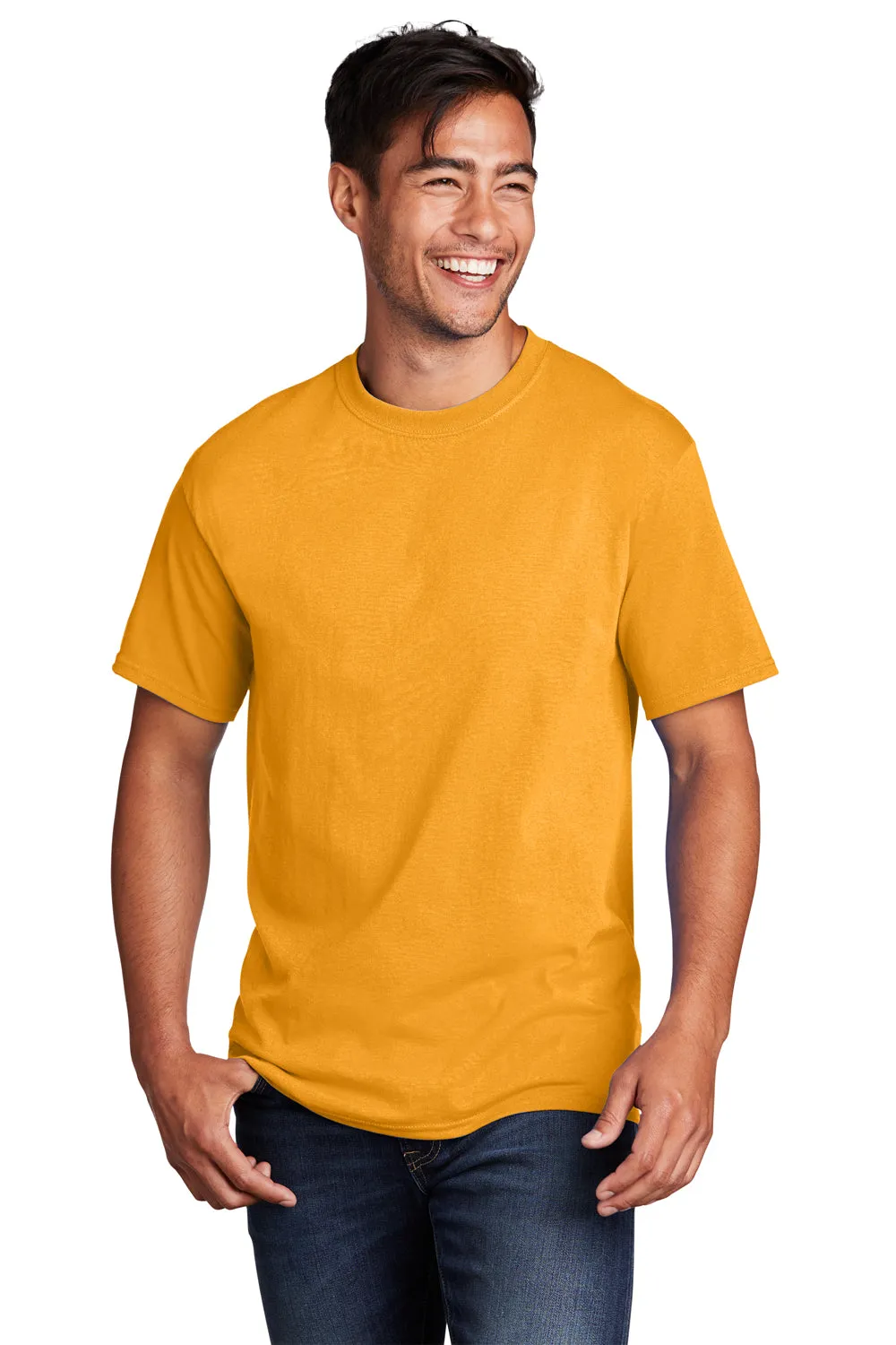 Port & Company Mens Core Cotton DTG Short Sleeve Crewneck T-Shirt - Gold