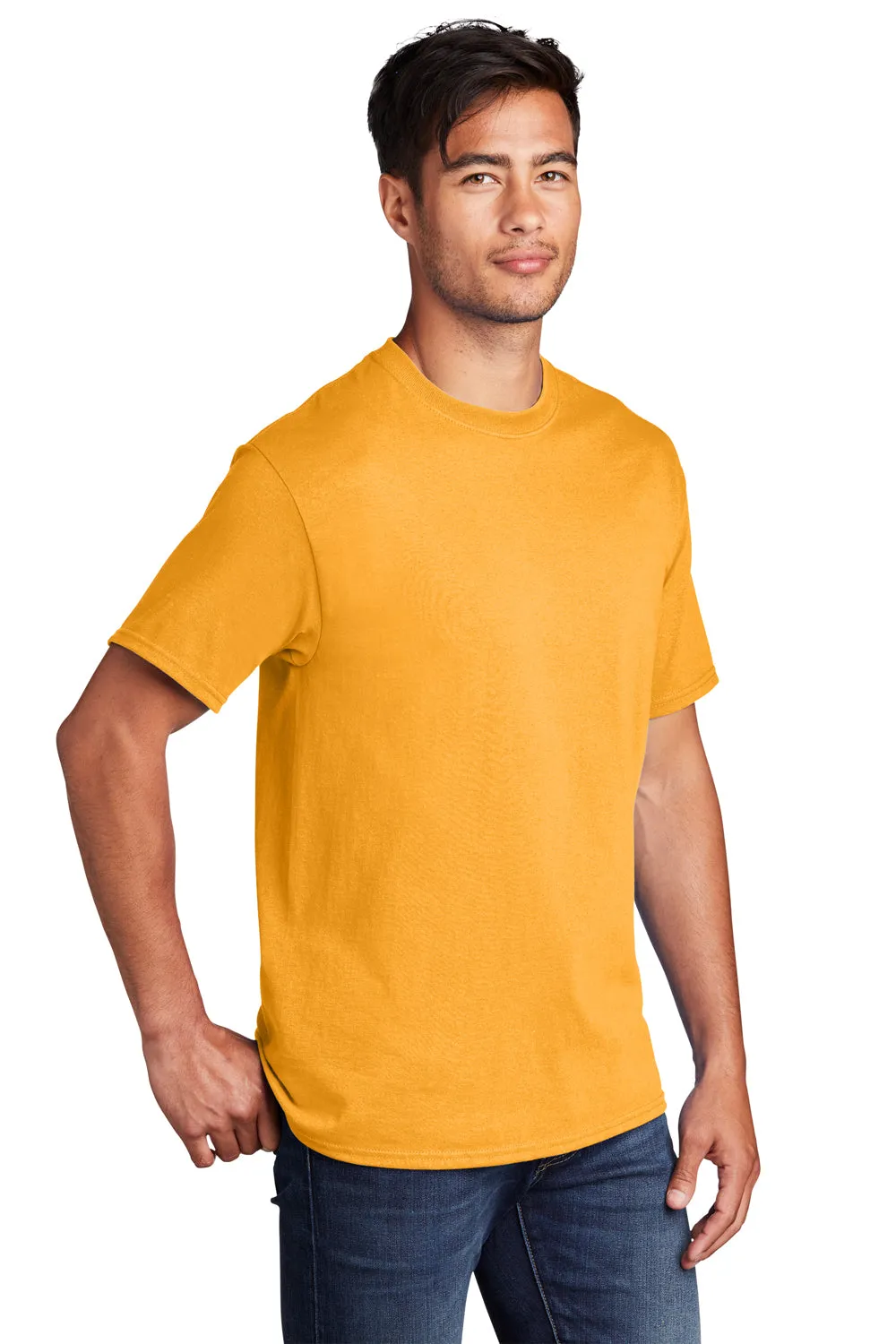 Port & Company Mens Core Cotton DTG Short Sleeve Crewneck T-Shirt - Gold