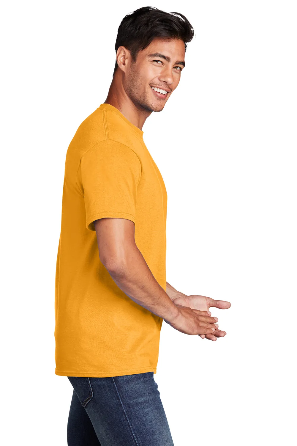 Port & Company Mens Core Cotton DTG Short Sleeve Crewneck T-Shirt - Gold