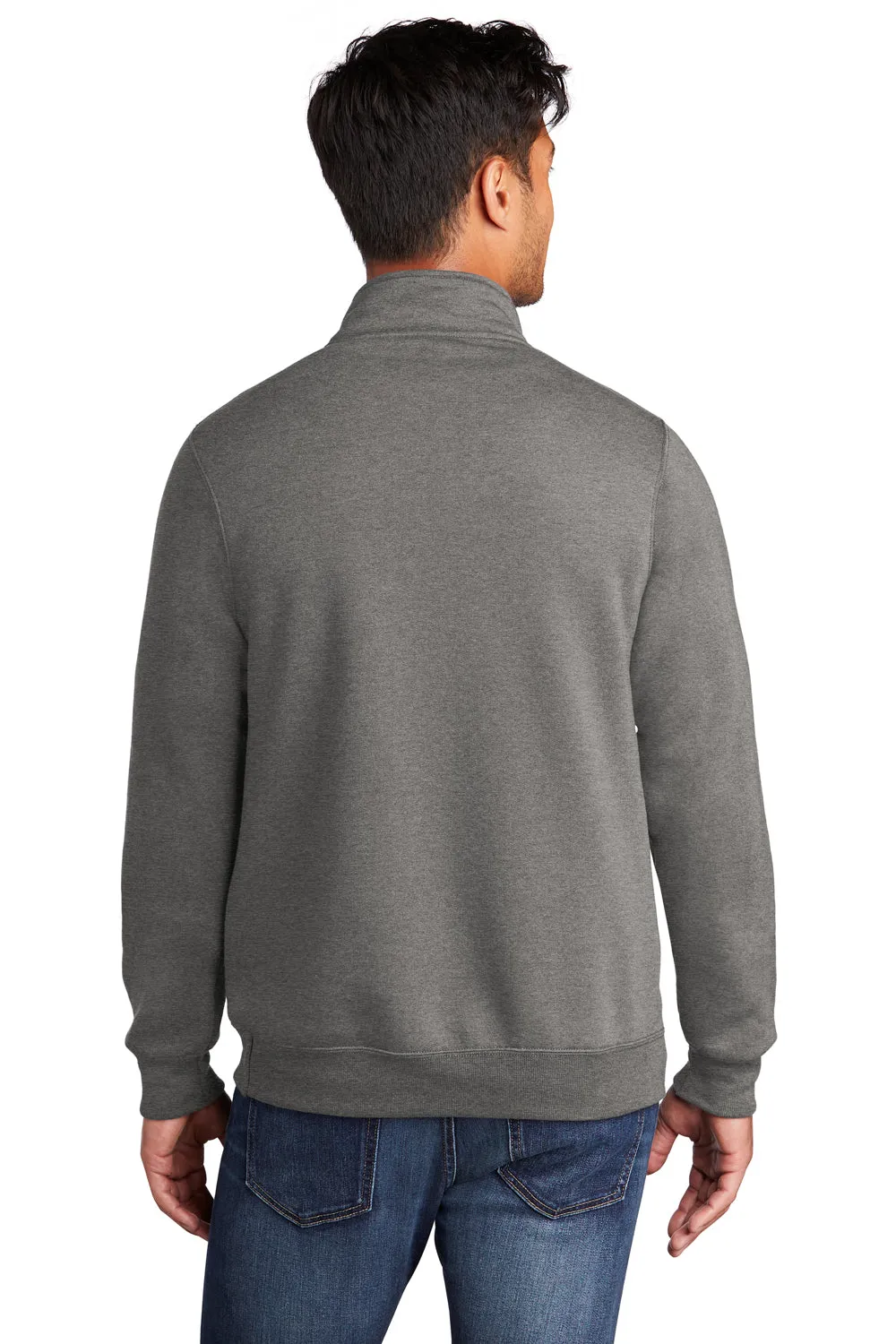 Port & Company Mens Core Fleece 1/4 Zip Sweatshirt - Heather Graphite Grey