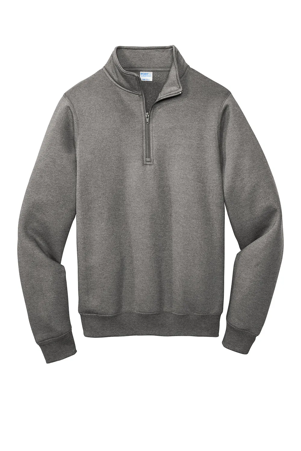 Port & Company Mens Core Fleece 1/4 Zip Sweatshirt - Heather Graphite Grey