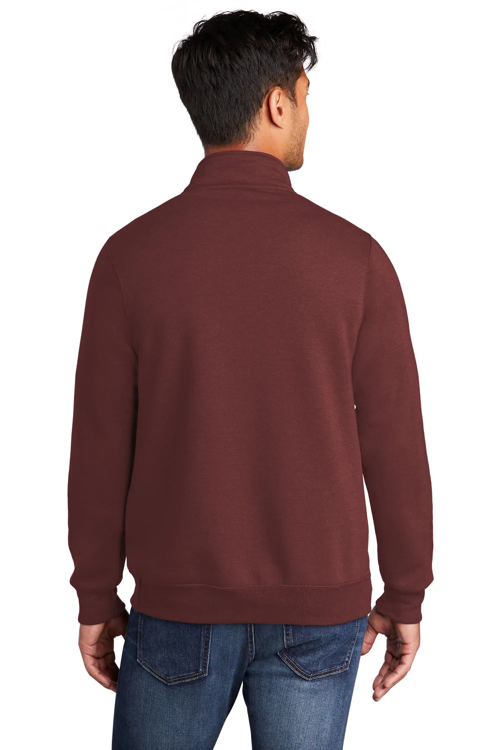 Port & Company Mens Core Fleece 1/4 Zip Sweatshirt - Maroon