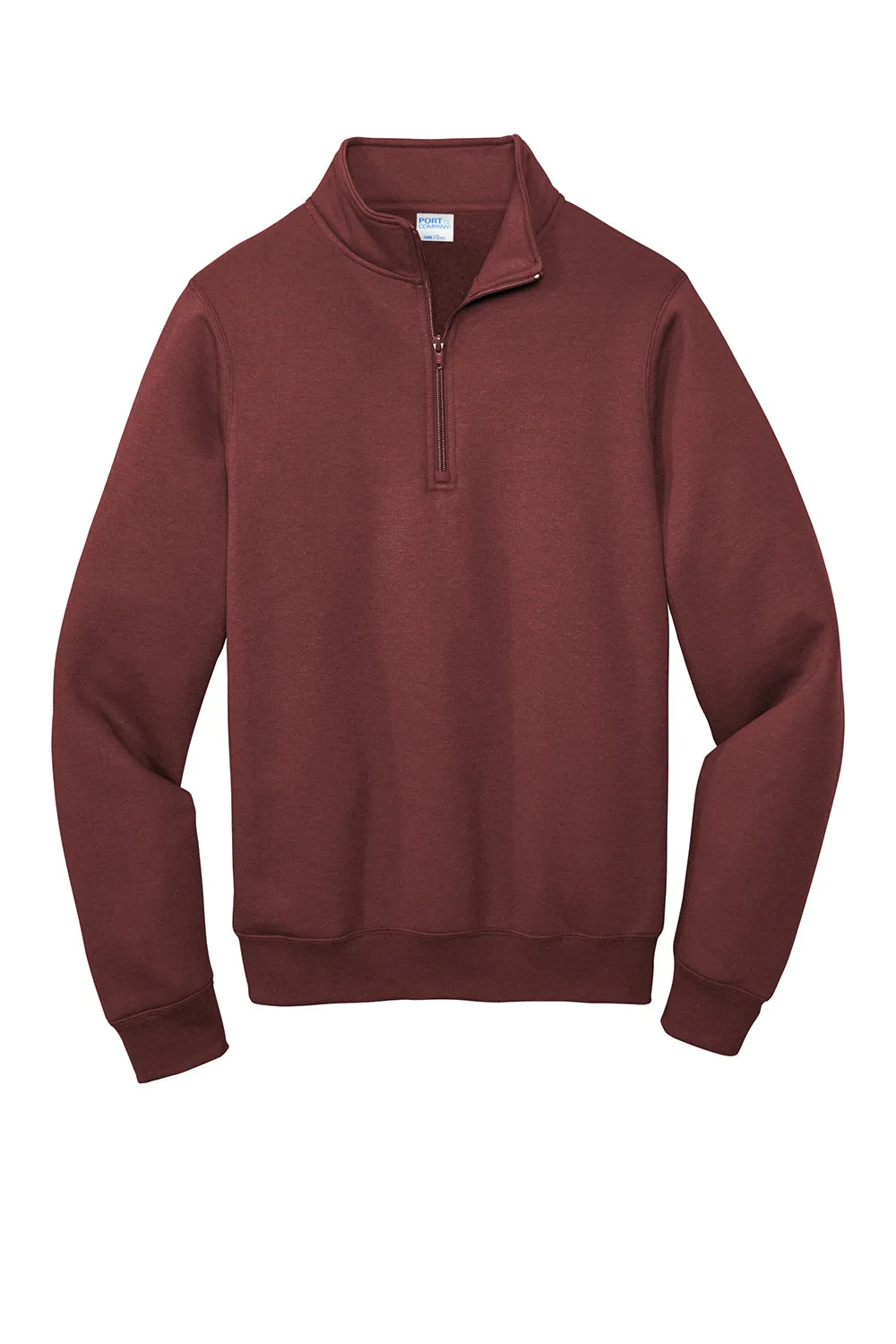 Port & Company Mens Core Fleece 1/4 Zip Sweatshirt - Maroon