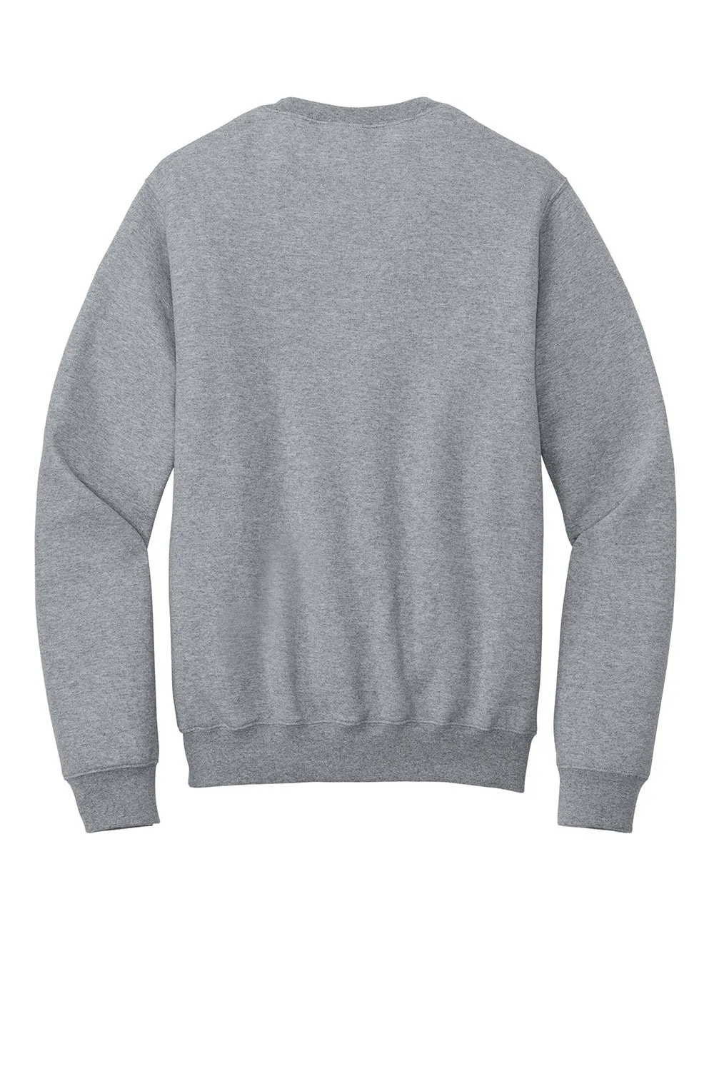 Port & Company Mens Core Fleece Crewneck Sweatshirt w/ Pouch Pocket - Heather Grey