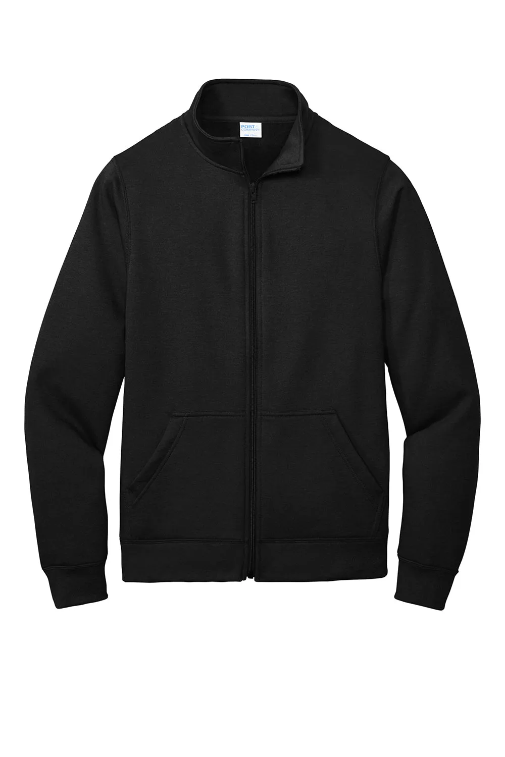 Port & Company Mens Core Fleece Full Zip Sweatshirt w/ Pockets - Jet Black