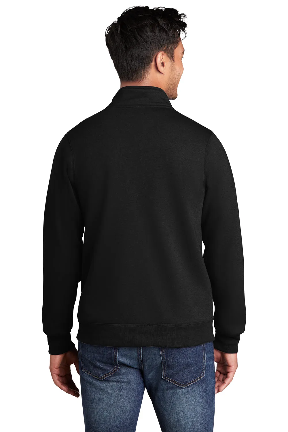 Port & Company Mens Core Fleece Full Zip Sweatshirt w/ Pockets - Jet Black