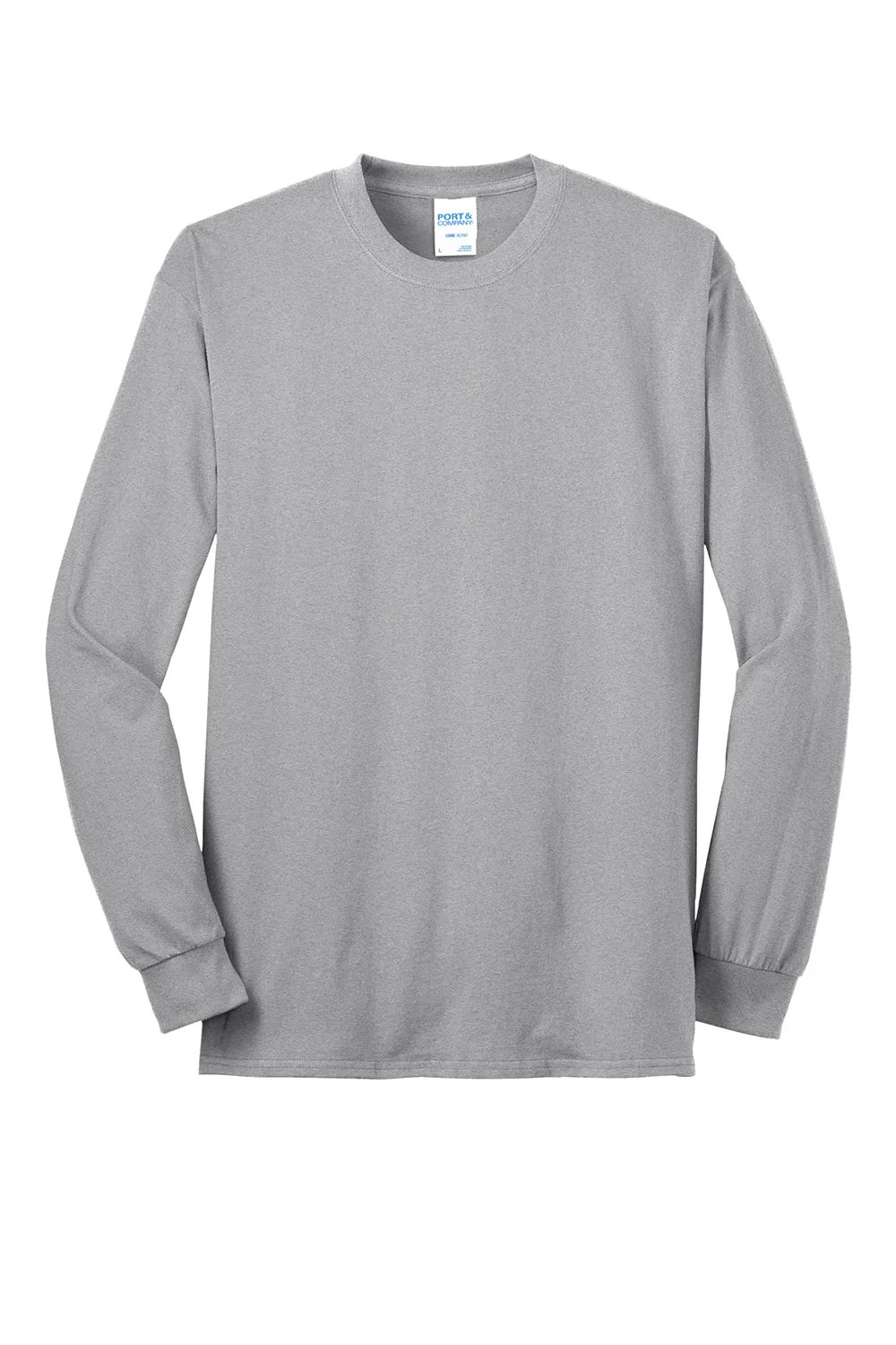 Port & Company Mens Core Long Sleeve Crewneck T-Shirt - Ash Grey
