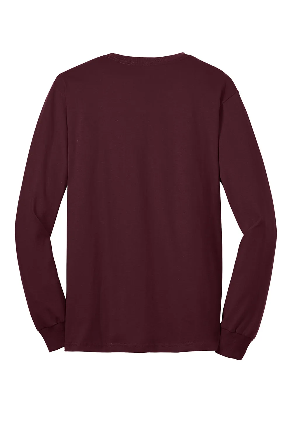 Port & Company Mens Core Long Sleeve Crewneck T-Shirt - Athletic Maroon