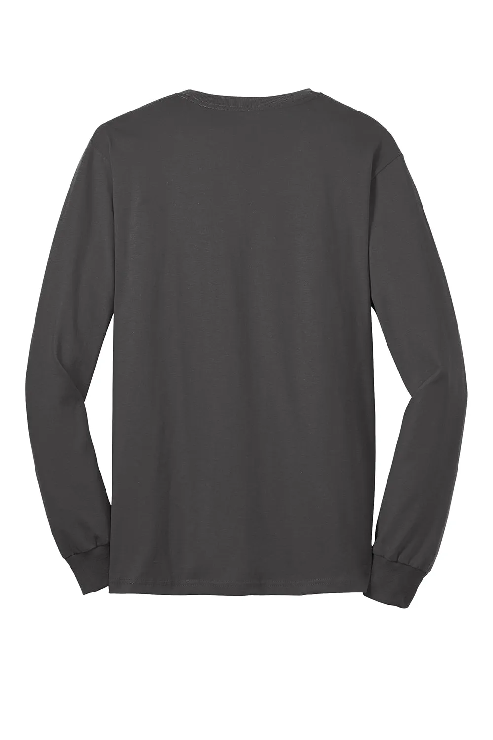 Port & Company Mens Core Long Sleeve Crewneck T-Shirt - Charcoal Grey