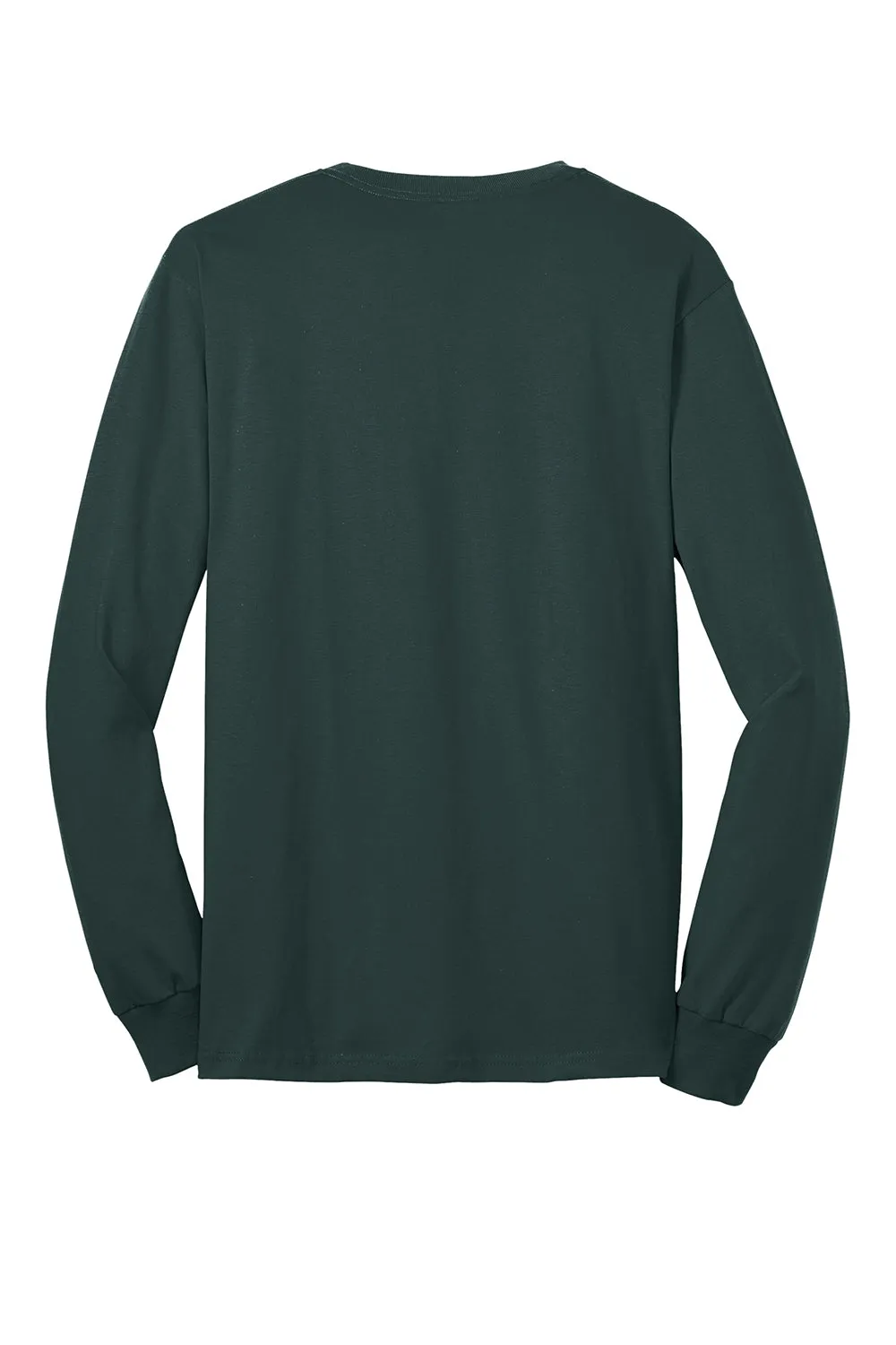 Port & Company Mens Core Long Sleeve Crewneck T-Shirt - Dark Green