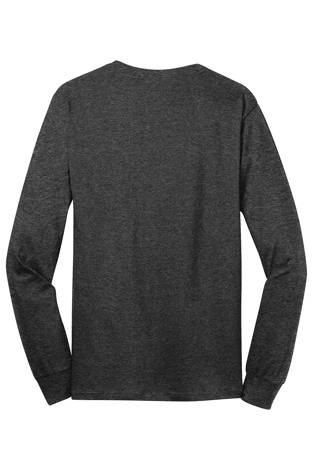 Port & Company Mens Core Long Sleeve Crewneck T-Shirt - Heather Dark Grey