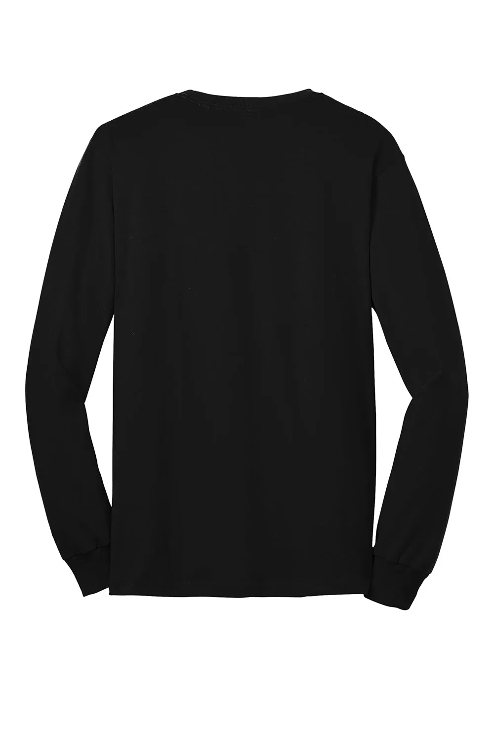 Port & Company Mens Core Long Sleeve Crewneck T-Shirt - Jet Black