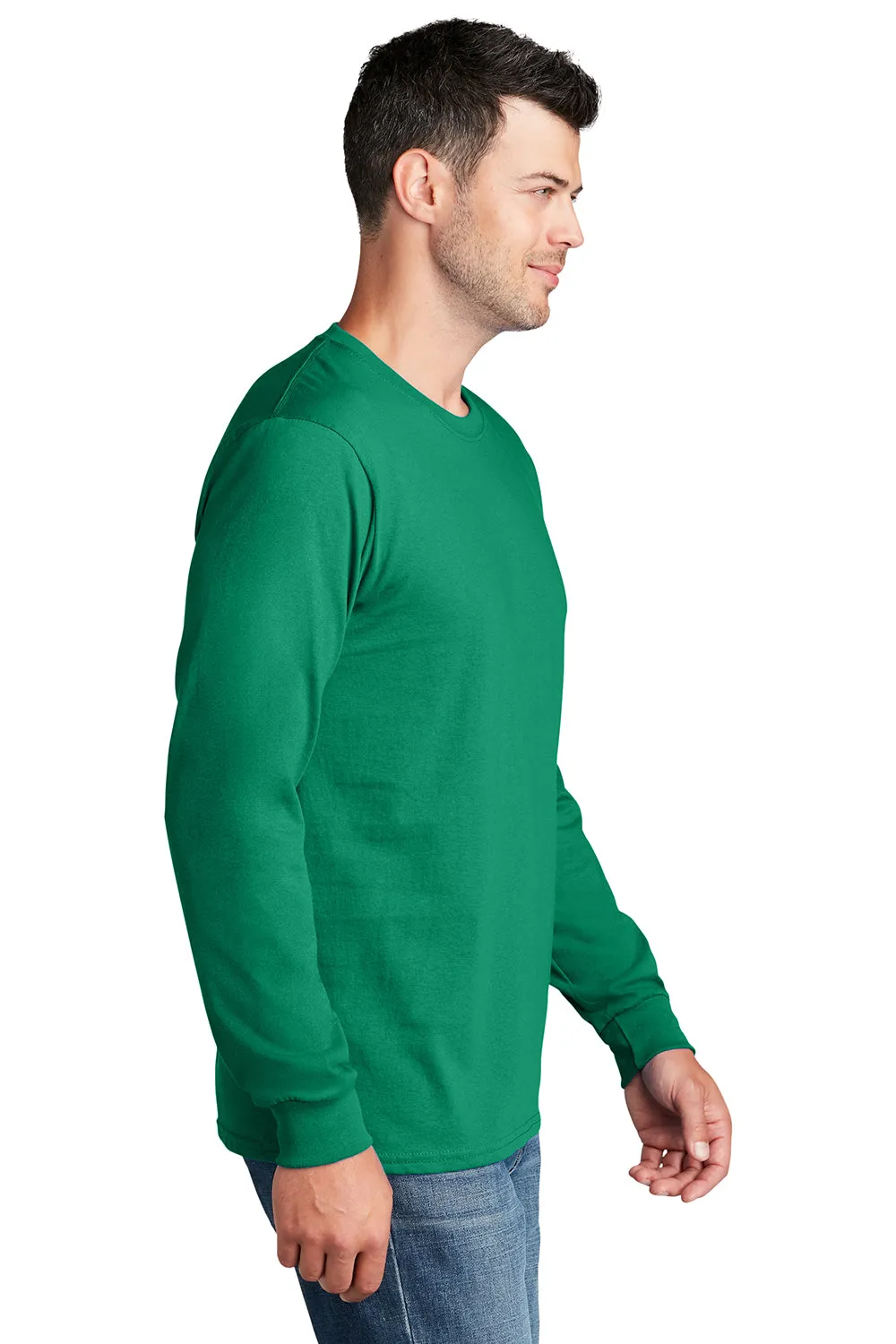 Port & Company Mens Core Long Sleeve Crewneck T-Shirt - Kelly Green