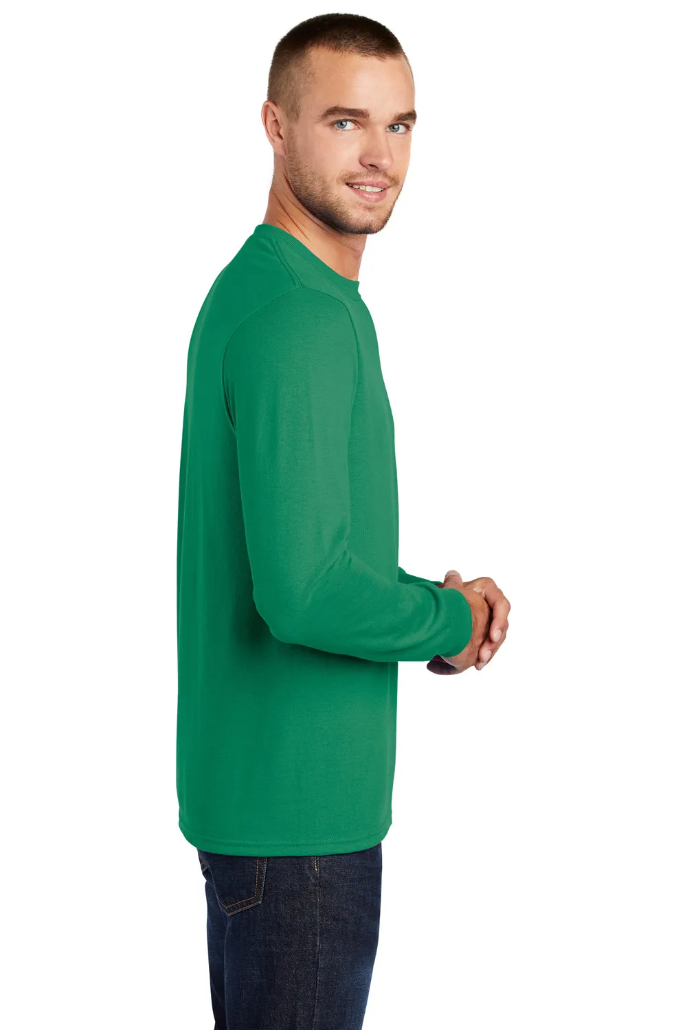 Port & Company Mens Core Long Sleeve Crewneck T-Shirt - Kelly Green